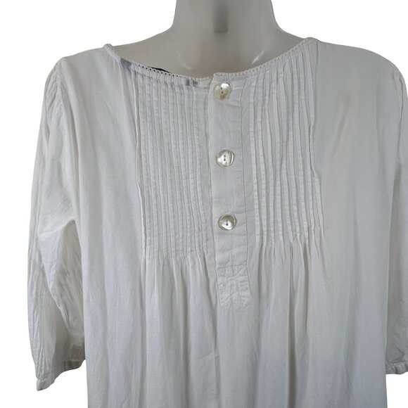 White Zara Cotton 3/4 Sleeve Midi Dress Size XL but fits like Medium - Picture 7 of 11